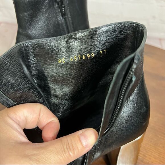 7 (37) YVES SAINT LAURENT PARIS (YSL) buttery soft leather ankle booties… - Picture 4 of 11